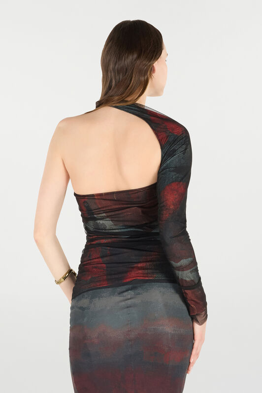 RC Pull Asymétrique Avec Roses Et Serpent Rouge UKT65B-LSN59
