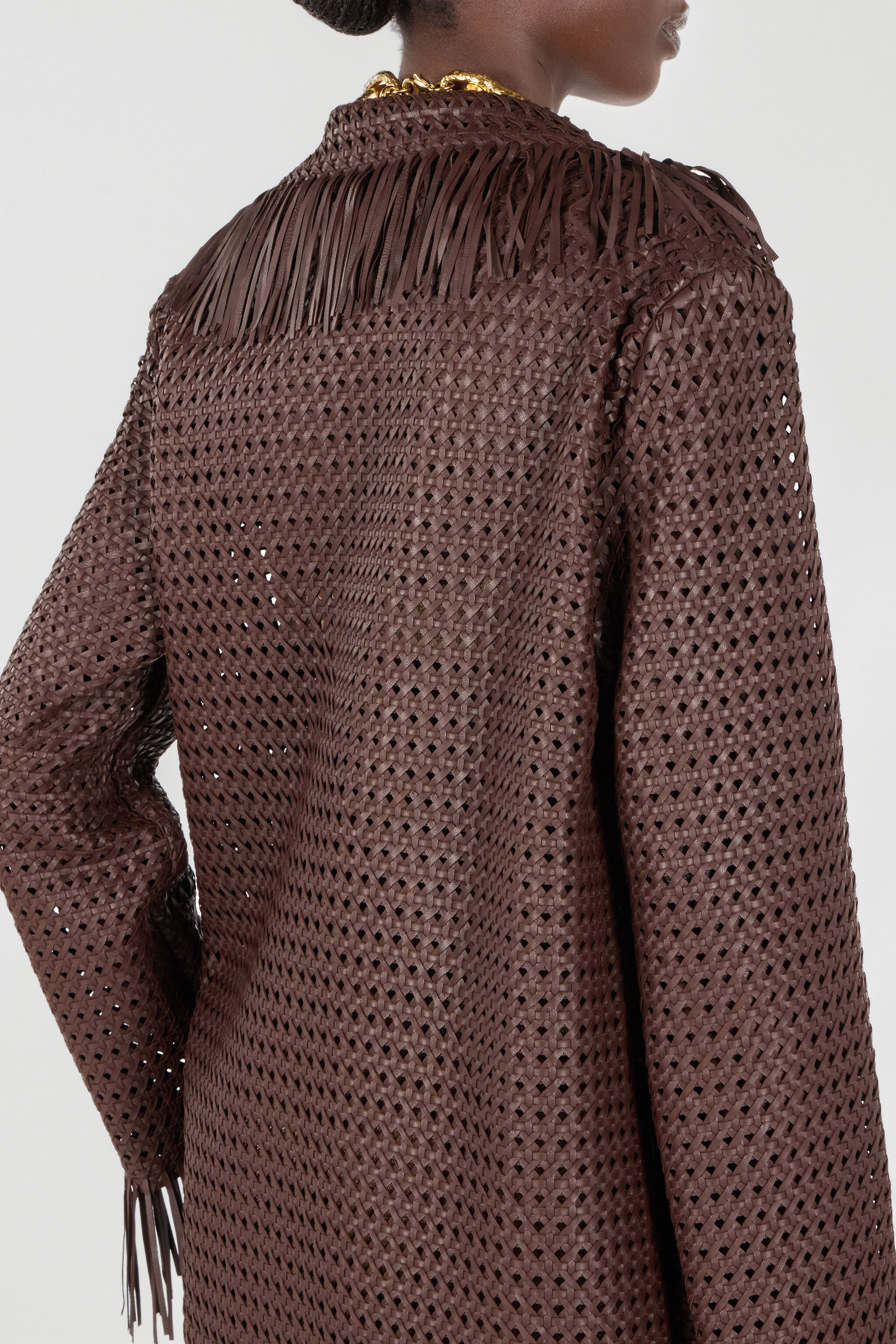 RC Woman Leather Coat Braun UWP500-PN004