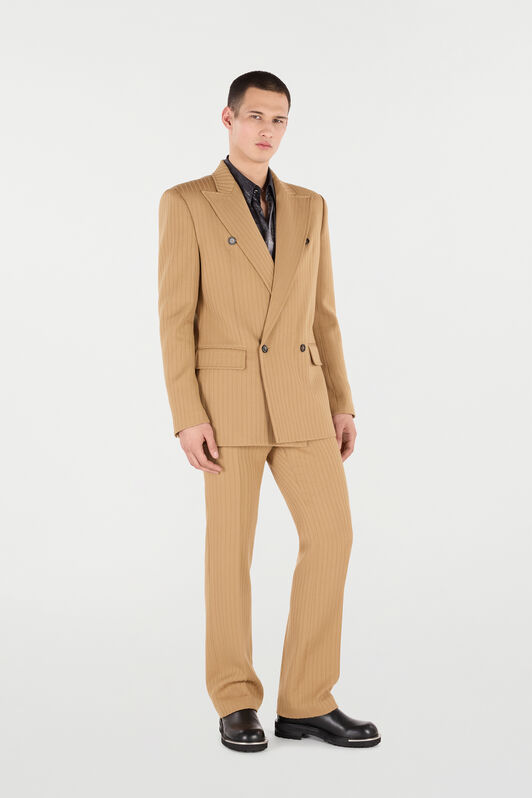 RC Double-Breasted Striped Jacket RC Double-Breasted Striped Jacket Marron clair VRT420-GE003