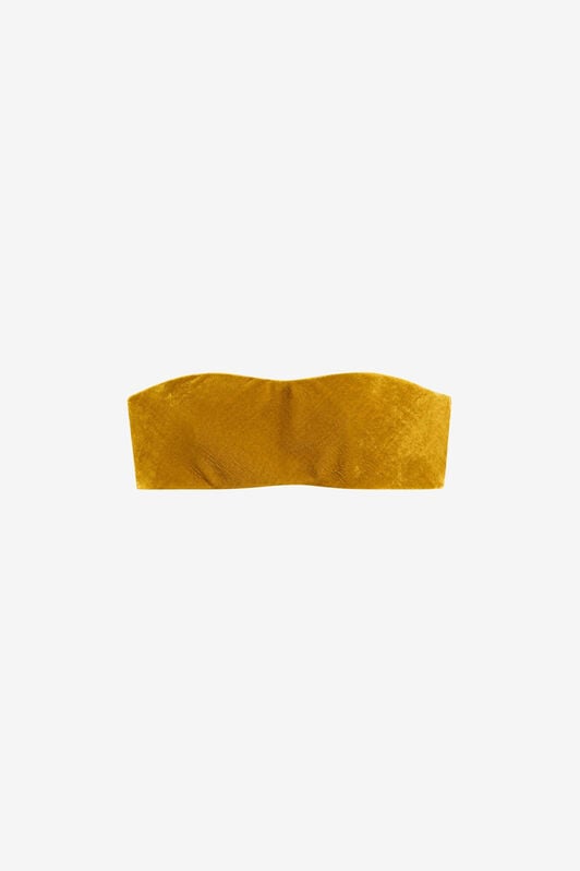 RC Bandeau-Top aus Samt Gelb PWT605-VL067
