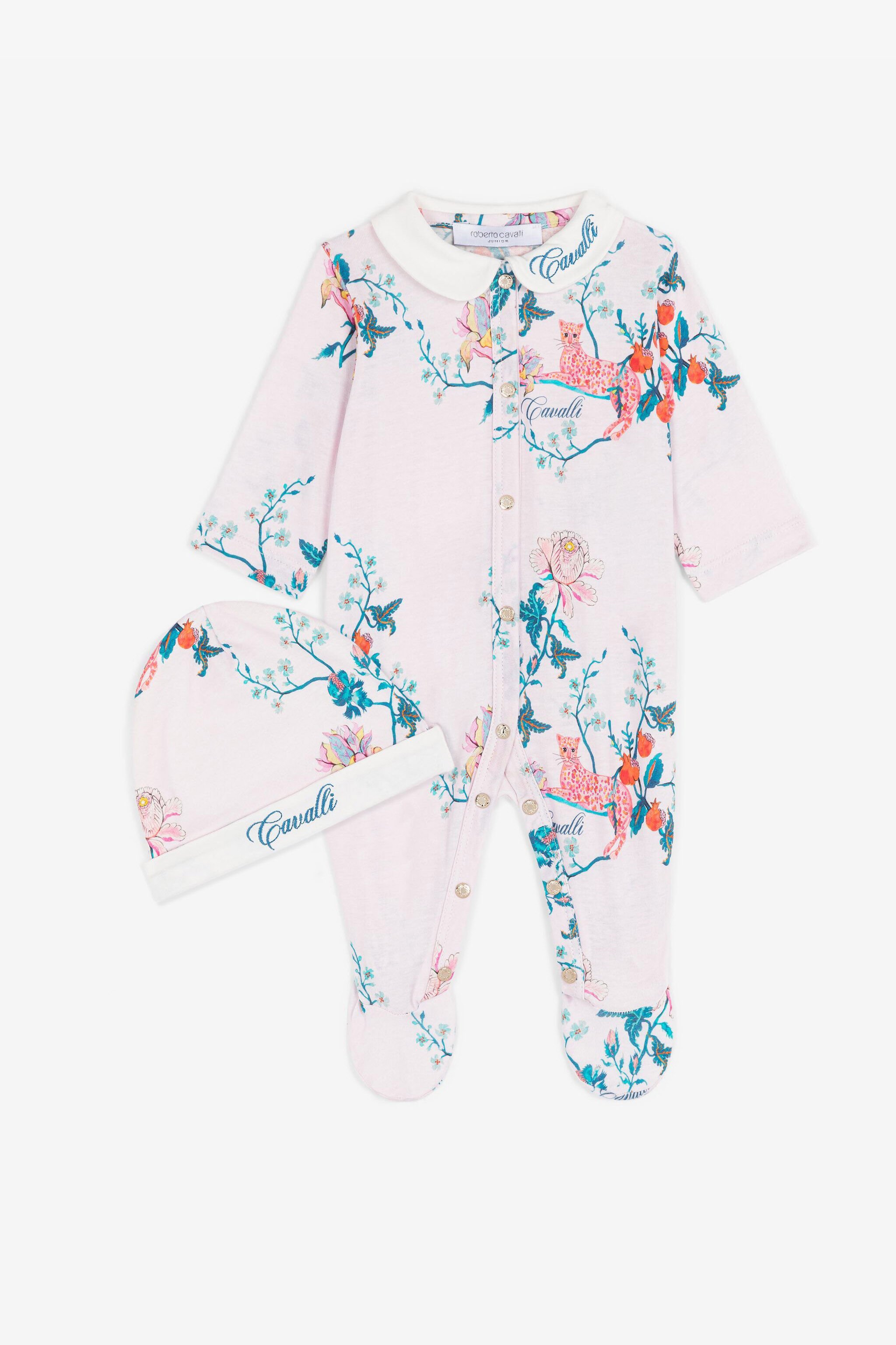 JU Completo con stampe floreale e Leopard Rosa RJT827-JFG81