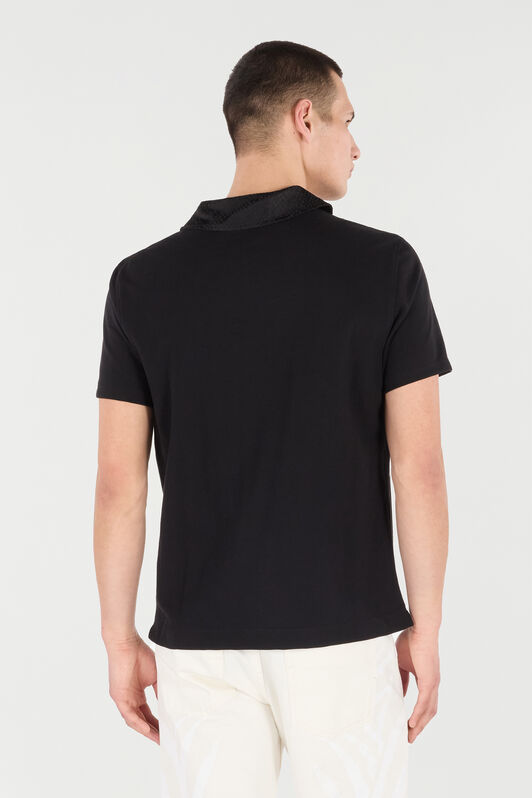 RC Polo With Snake Scale Embellishment Black URT64G-KB002