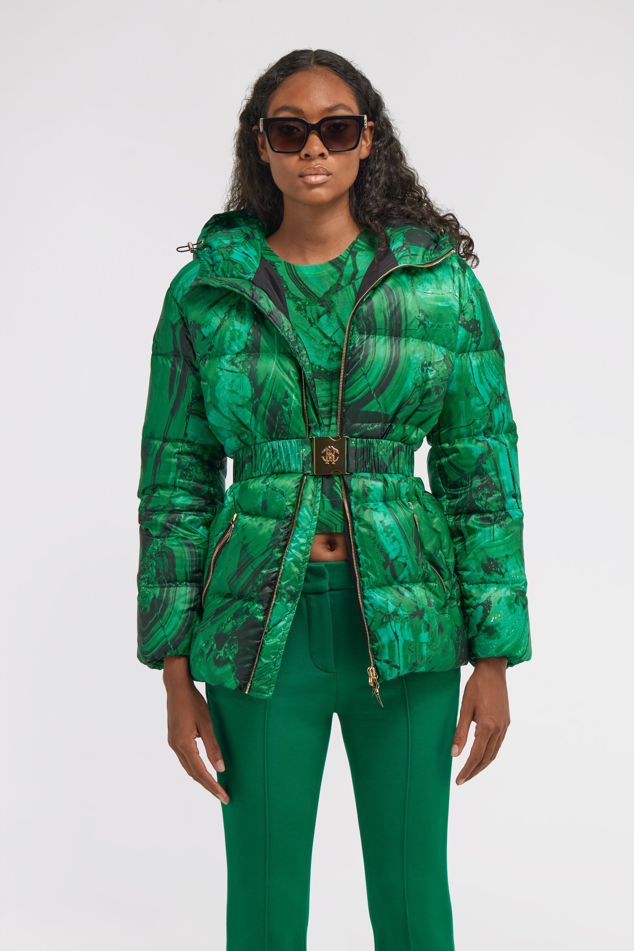 RC Malachite Print Puffer Jacket Green TKT804-SRN06