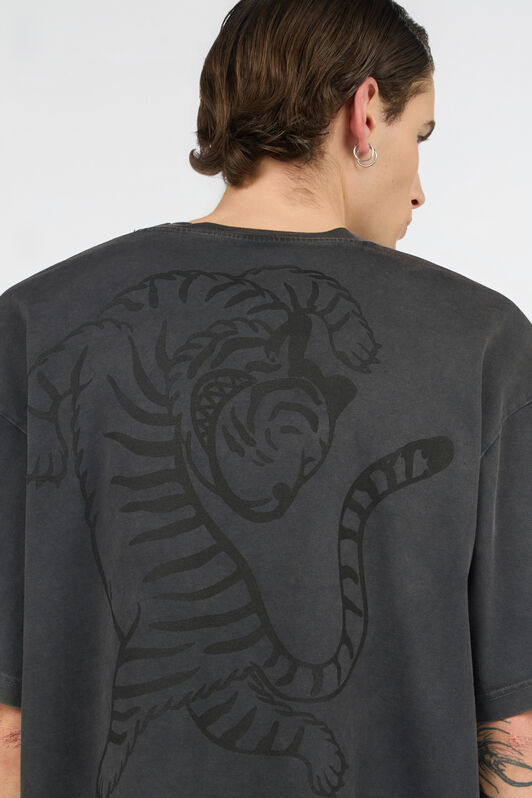 JC Grey T-Shirt With Printed Tiger BLACK WFT055-WF085