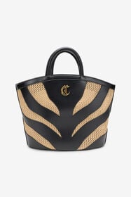 JC Schwarze Tote-Bag Mit Gewebtem Zebramotiv 717+899 UFB115-UF484