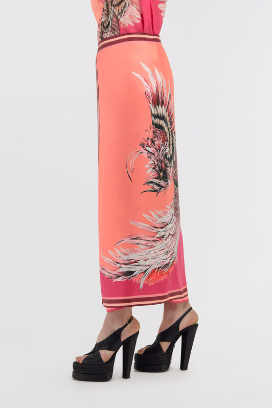 RC Plumage print skirt Fuchsia SWT305-4QM17