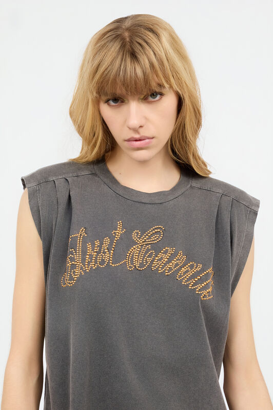 JC Cotton Top With Front Logo Dark gray UFT121-UF175