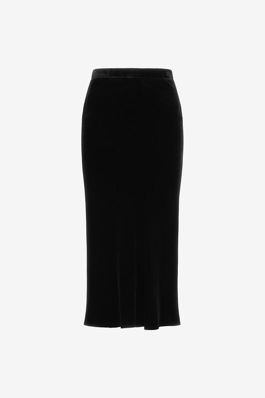 RC Velvet midi skirt Black NOT30B-VL002