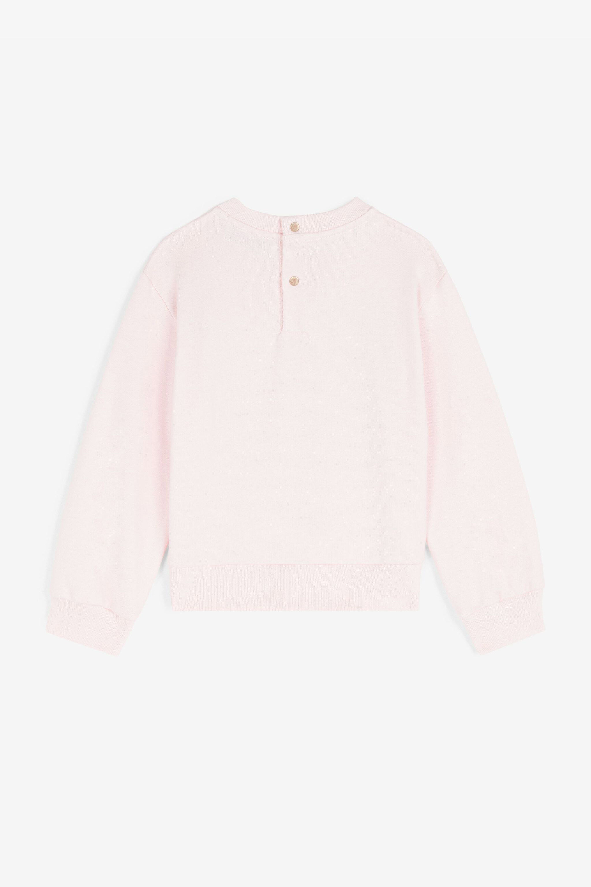 JU Teddy Bear-Print Cotton Sweatshirt Pink RJT902-CF050
