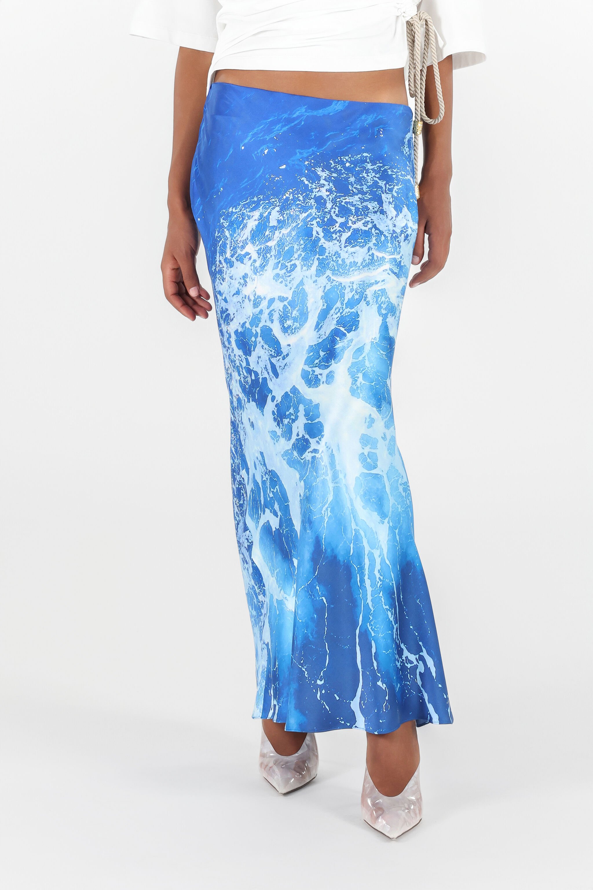 RC Stretto di Messina Print Skirt Blue UWT304-RYN94