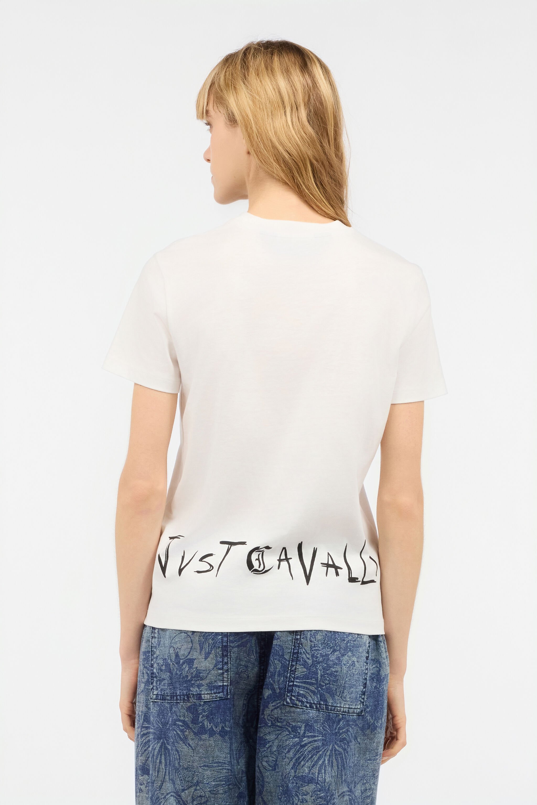JC T-Shirt With Print And JC Monogram White UFT130-UF184