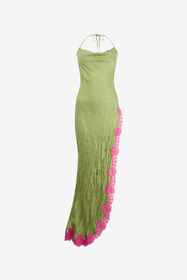 ${brand} Long Silk Dress with Lace Detail ${colorDescription} ${masterID}
