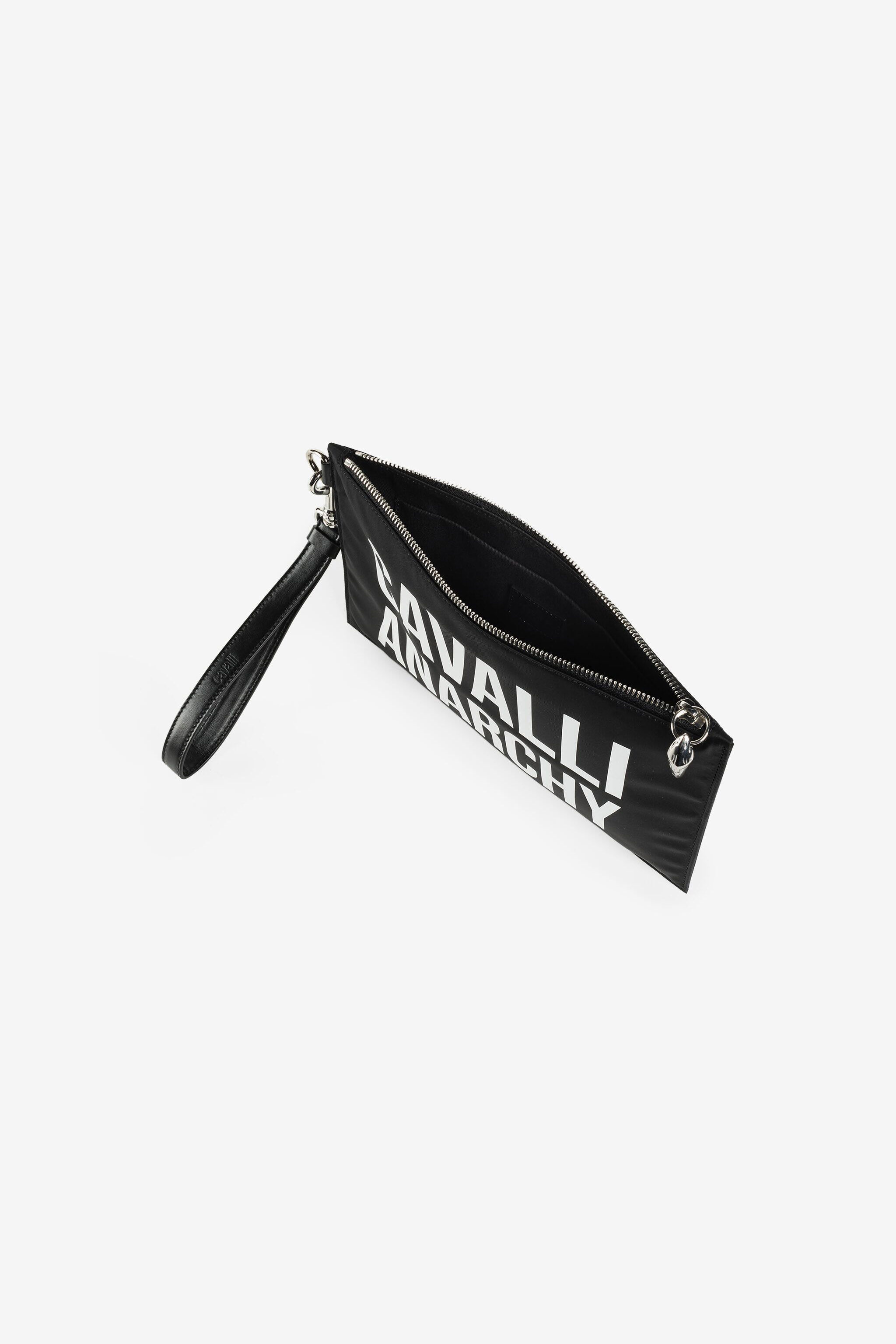 RC Slogan-Print Envelope Pouch BLACK PRB020-5R000