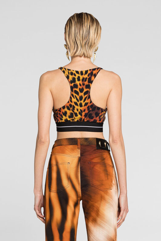 RC Jaguar-Print Logo-Jacquard Crop Top RC Jaguar-Print Logo-Jacquard Crop Top Orange OQT60D-LND02