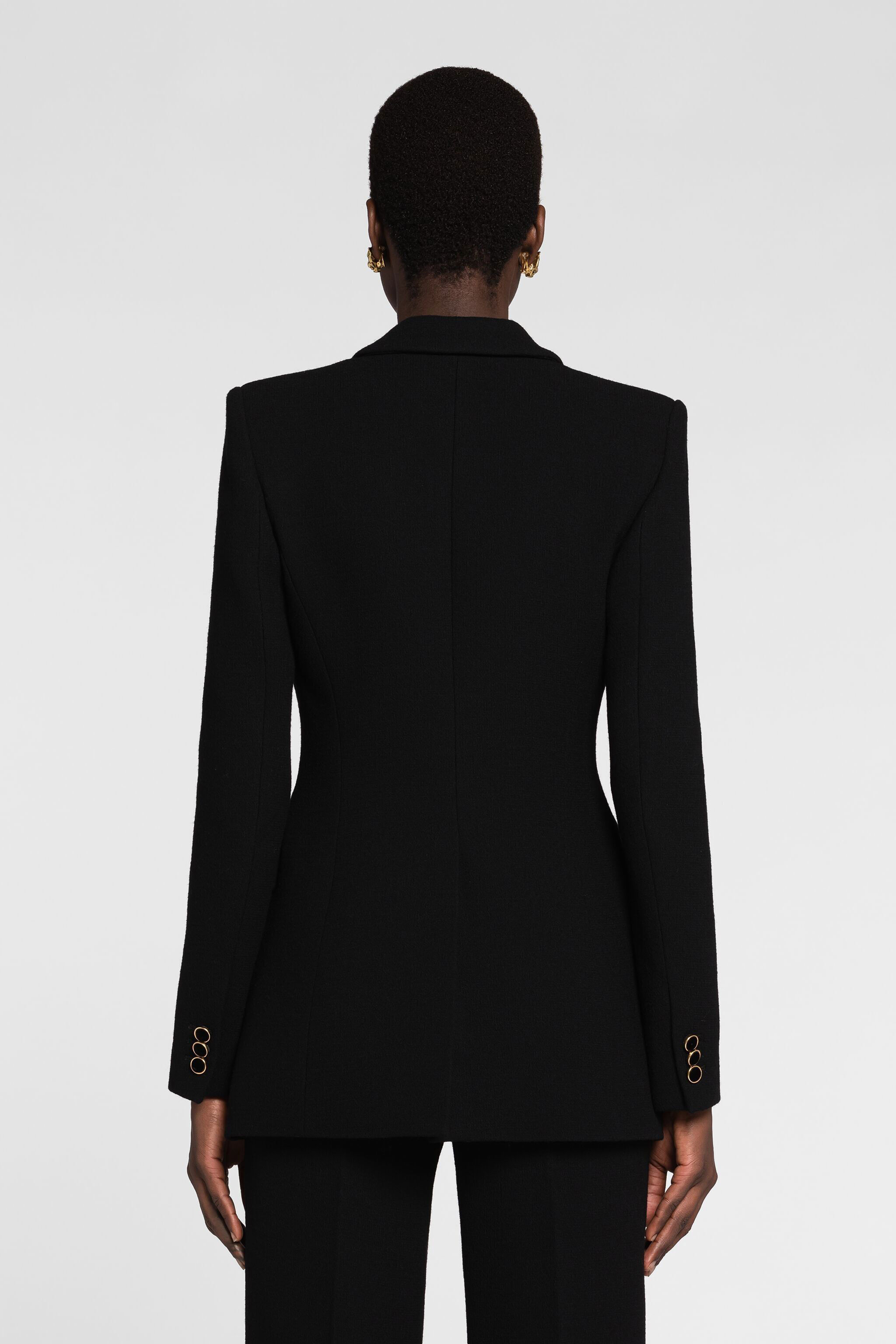 RC Single-Breasted Wool Blazer Black PKT401-WR013