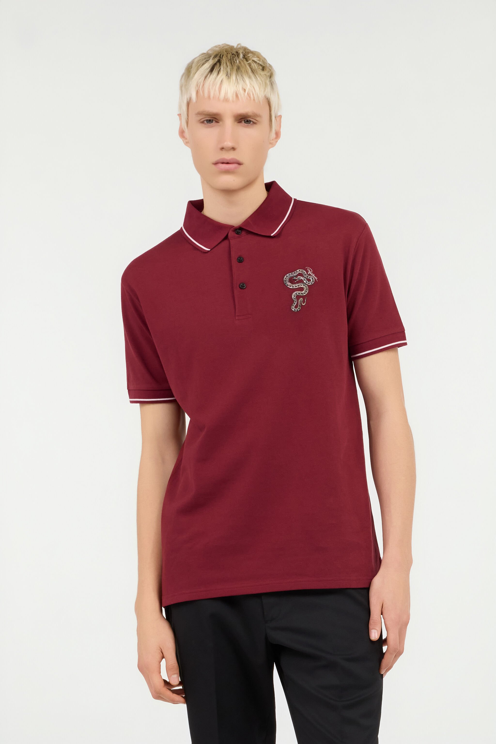 RC Bordeaux Polo With Snake Embroidery RC Bordeaux Polo With Snake Embroidery CABERNET ROT60F-KB003