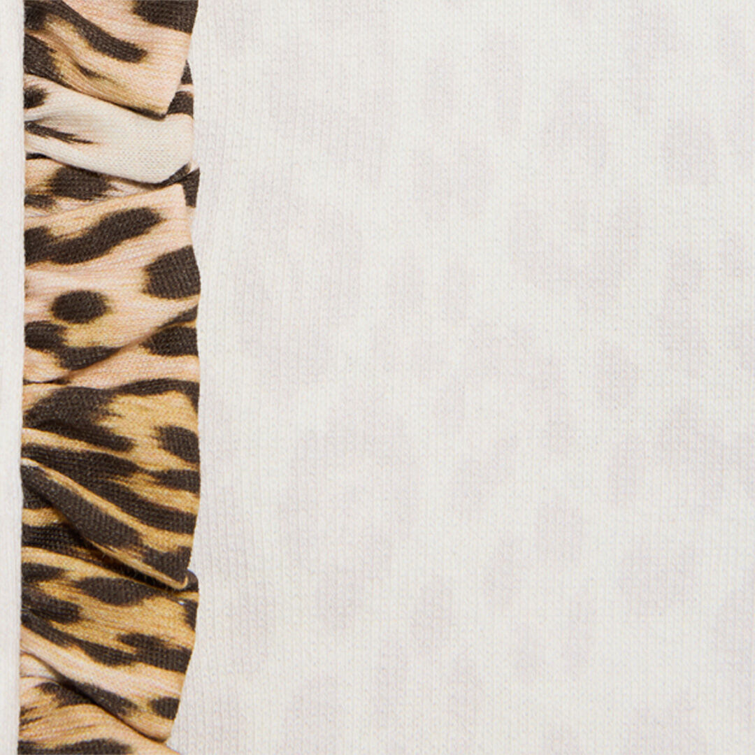 JU Ivory Sweatshirt with Jaguar Skin Details AVORY VJT691-5OO52