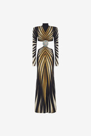 ${brand} Vestido de punto con estampado Ray of Gold y recortes ${colorDescription} ${masterID}