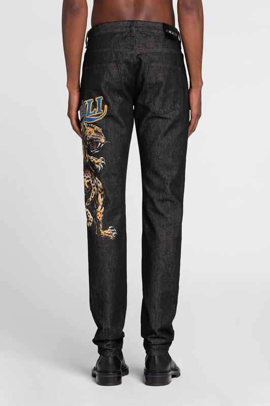 RC Logo-print straight-leg jeans Black QRJ215-DL005