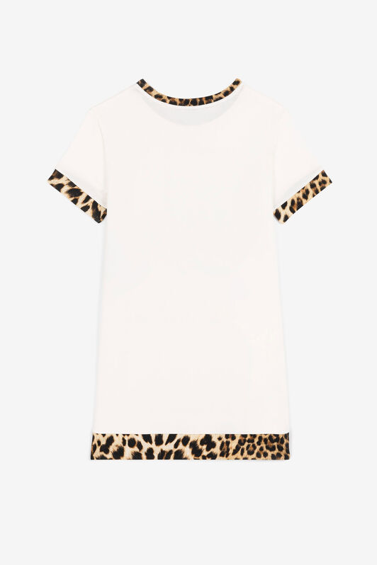 JU Animalier Patchwork-Print Logo Dress White OJT148-ISA2J