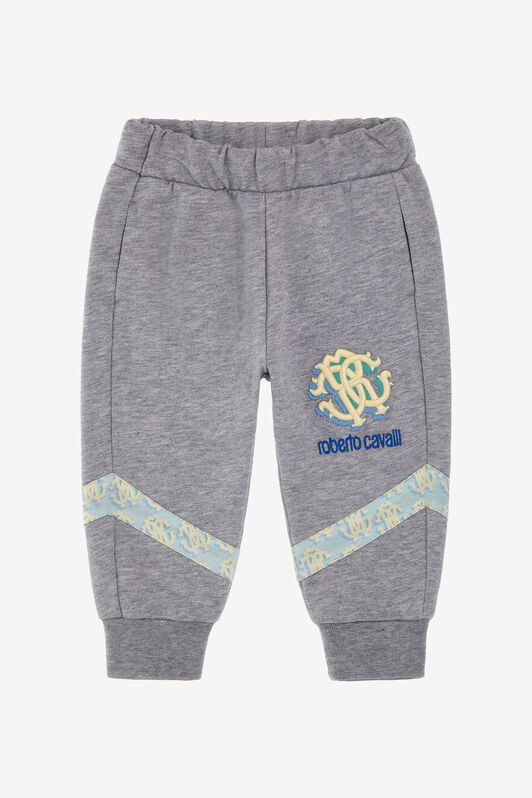 JU Cotton Sweatpants With RC Monogram Grey Melange SJT210-CF050
