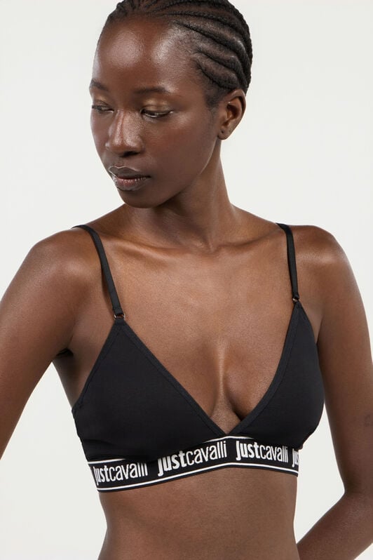 JC Black Triangle Bra With Logo Band JC Black Triangle Bra With Logo Band BLACK UFU008-UF205