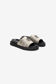 ${brand} Slides With Cobra Print And Mirror Snake Monogram ${colorDescription} ${masterID}