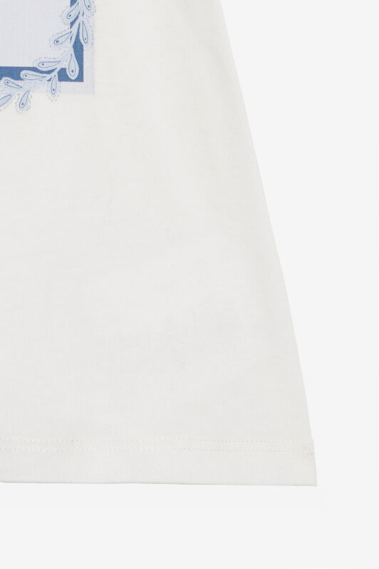 JU T-Shirt Con Stampa Marina E Monogram RC Bianco UJT603-JD001