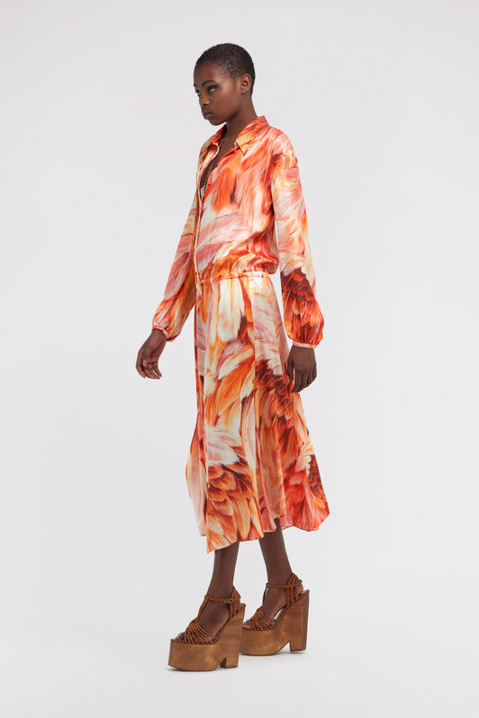 RC Long dress Plumage print RC Long dress Plumage print Orange SWT117-6DL71