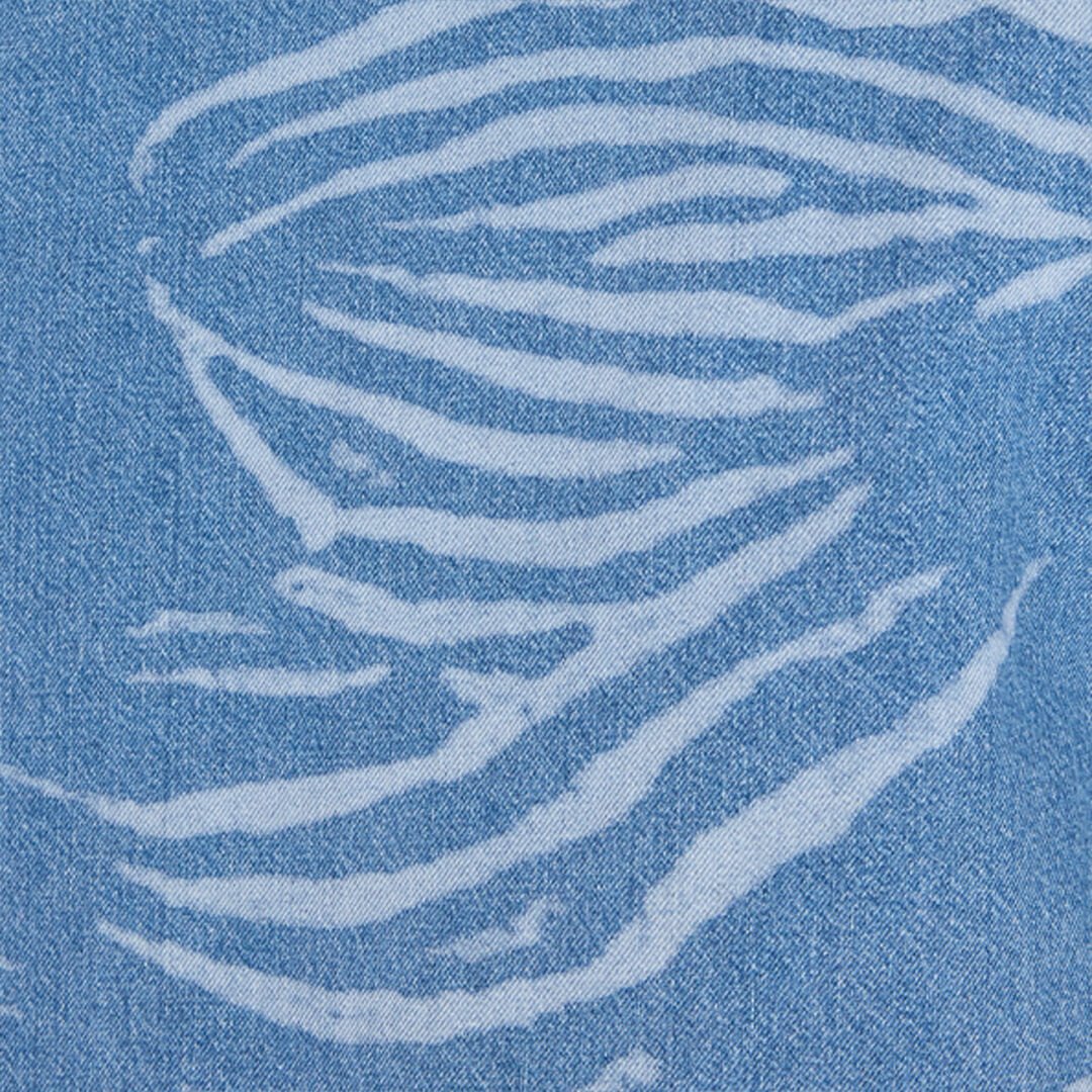 RC Denim Shirt With Tiger Skin Print Light blue URJ775-VMN73