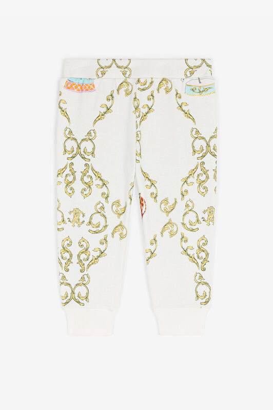 JU Filigree-Print Cotton Track Pants White RJT202-5OG82
