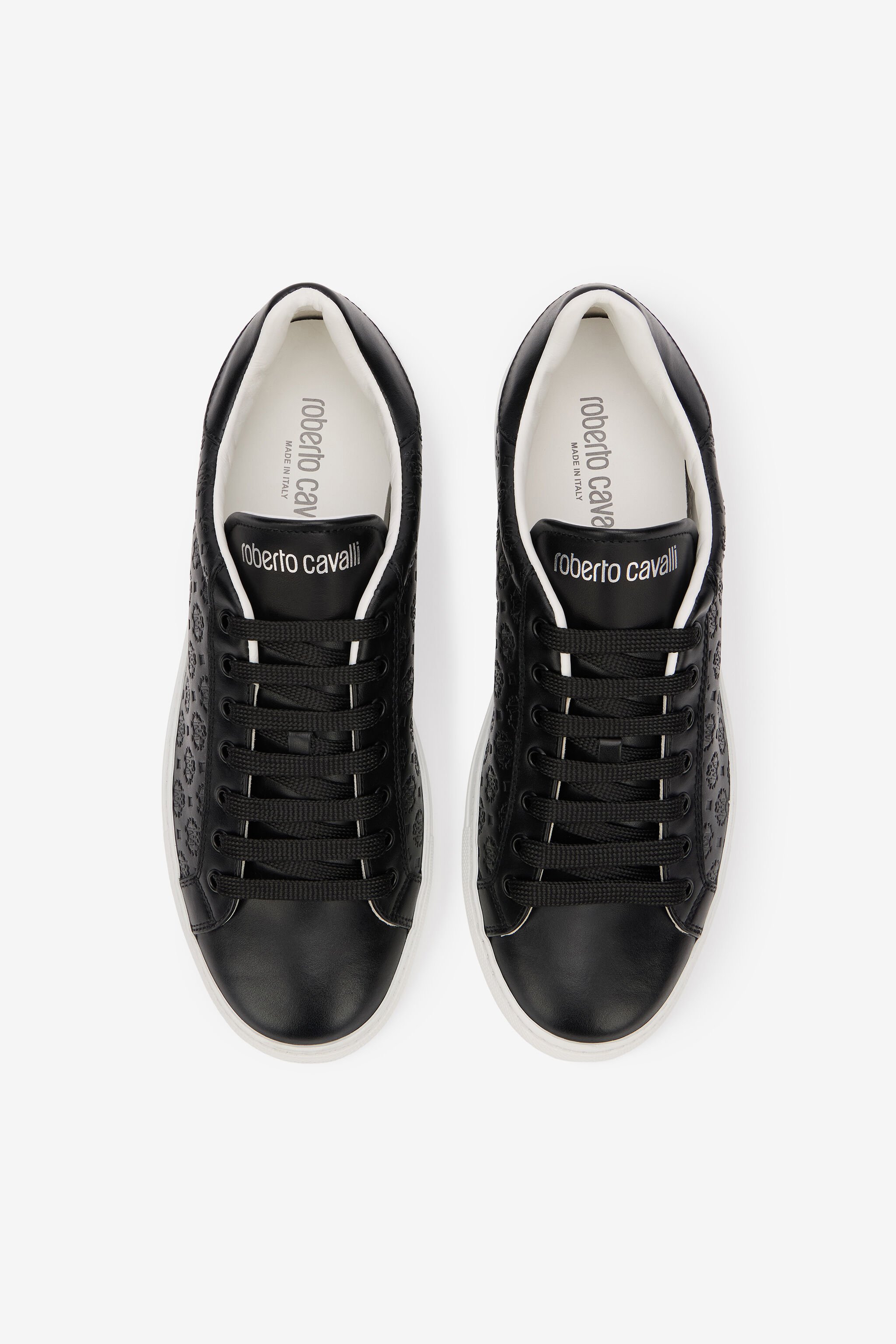 RC Zapatilla Negra De Piel Con Monogram RC BLACK SOS00D-PZA90