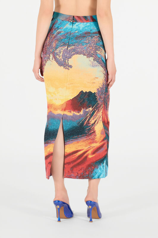 RC Itaca Print Skirt Blue/Orange UWT301-DJ091
