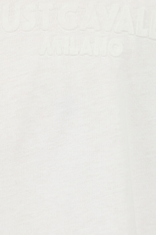 JC T-Shirt With JC Monogram And Contrasting Topstitching WHITE UFT037-UF057