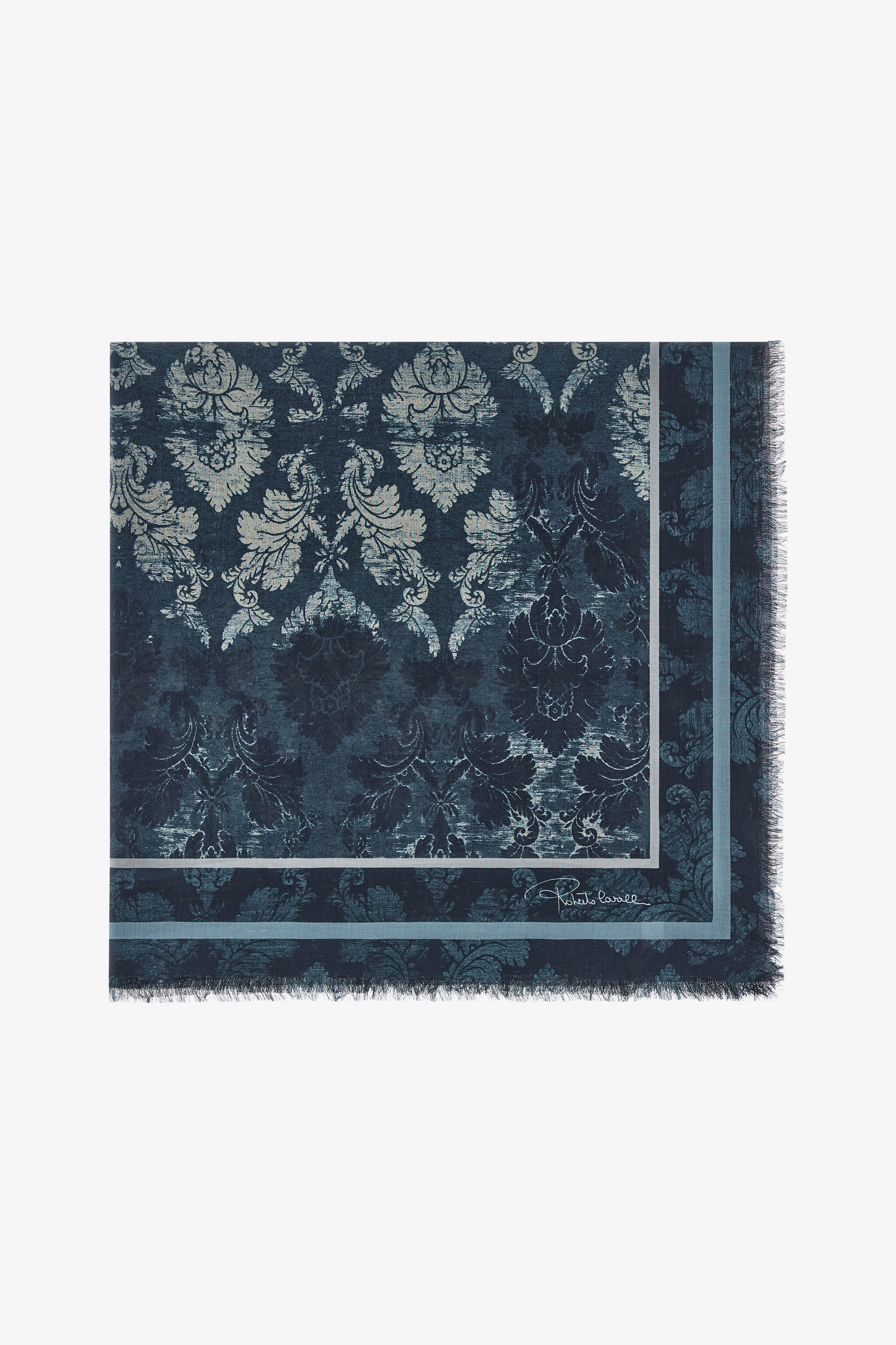 RC Shawl with Brocade Print Dark blue TALR27-IR044