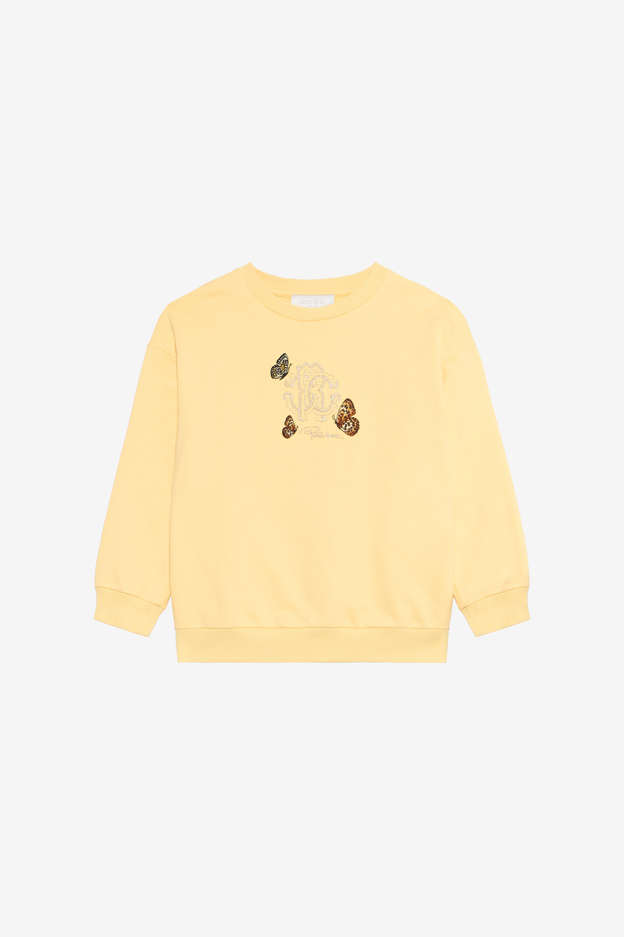 JU Yellow Sweatshirt with RC Monogram and Butterflies YELLOW VJT66A-CF050