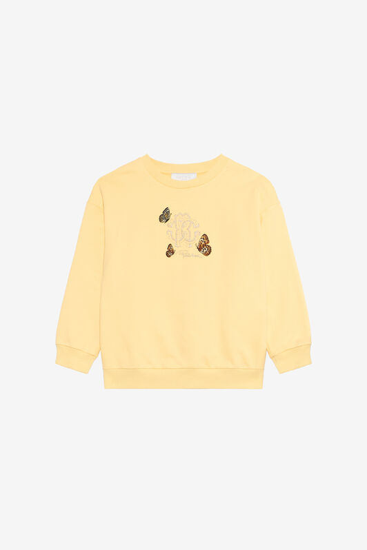 JU Felpa Gialla Con Monogram RC E Farfalle JU Felpa Gialla Con Monogram RC E Farfalle YELLOW VJT66A-CF050