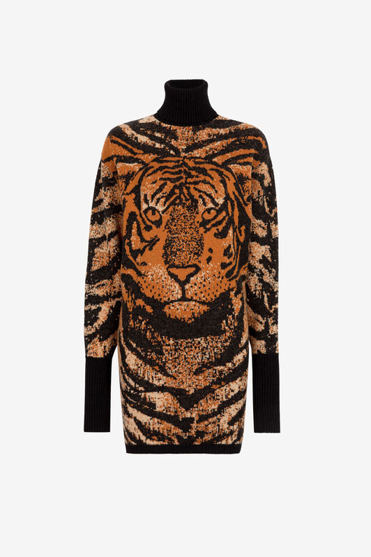 RC Kleid mit Tigermuster RC Kleid mit Tigermuster Orange RKM109-MA006