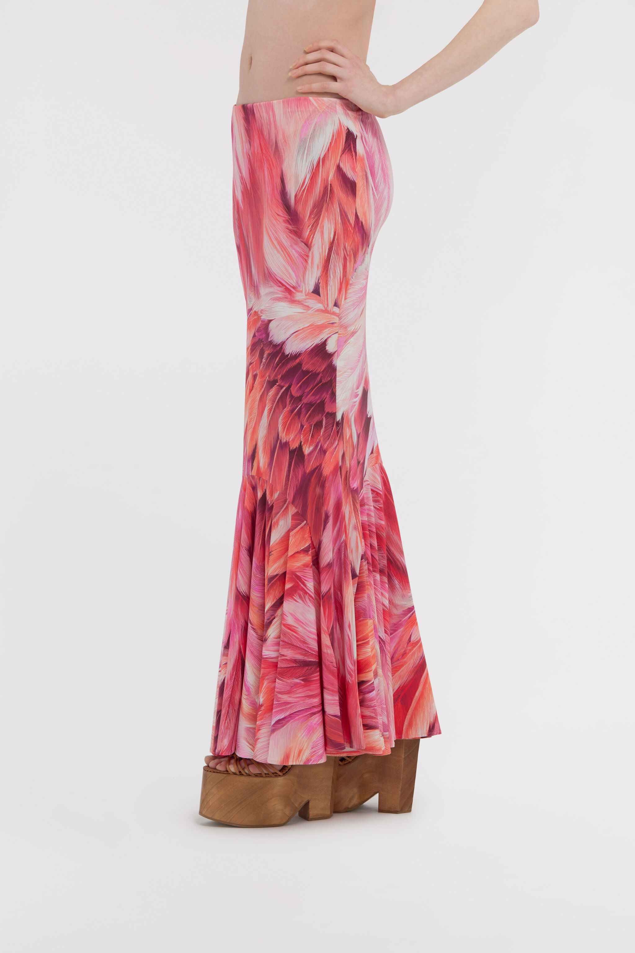 RC Plumage print skirt Fuchsia SWT306-LNL71