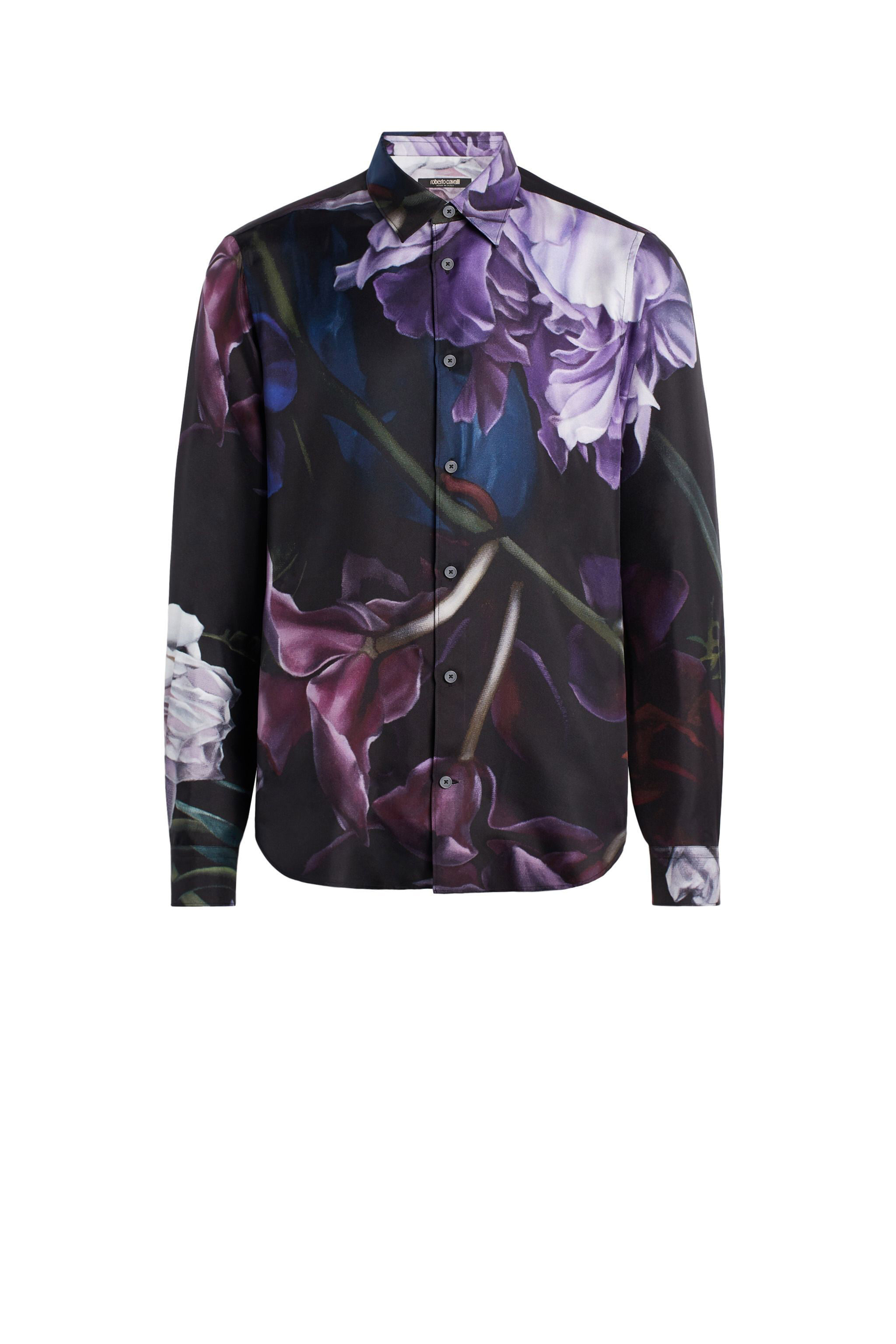 RC Camicia con stampa Marchito DEEP PURPLE/BLACK JNT730-2NS02