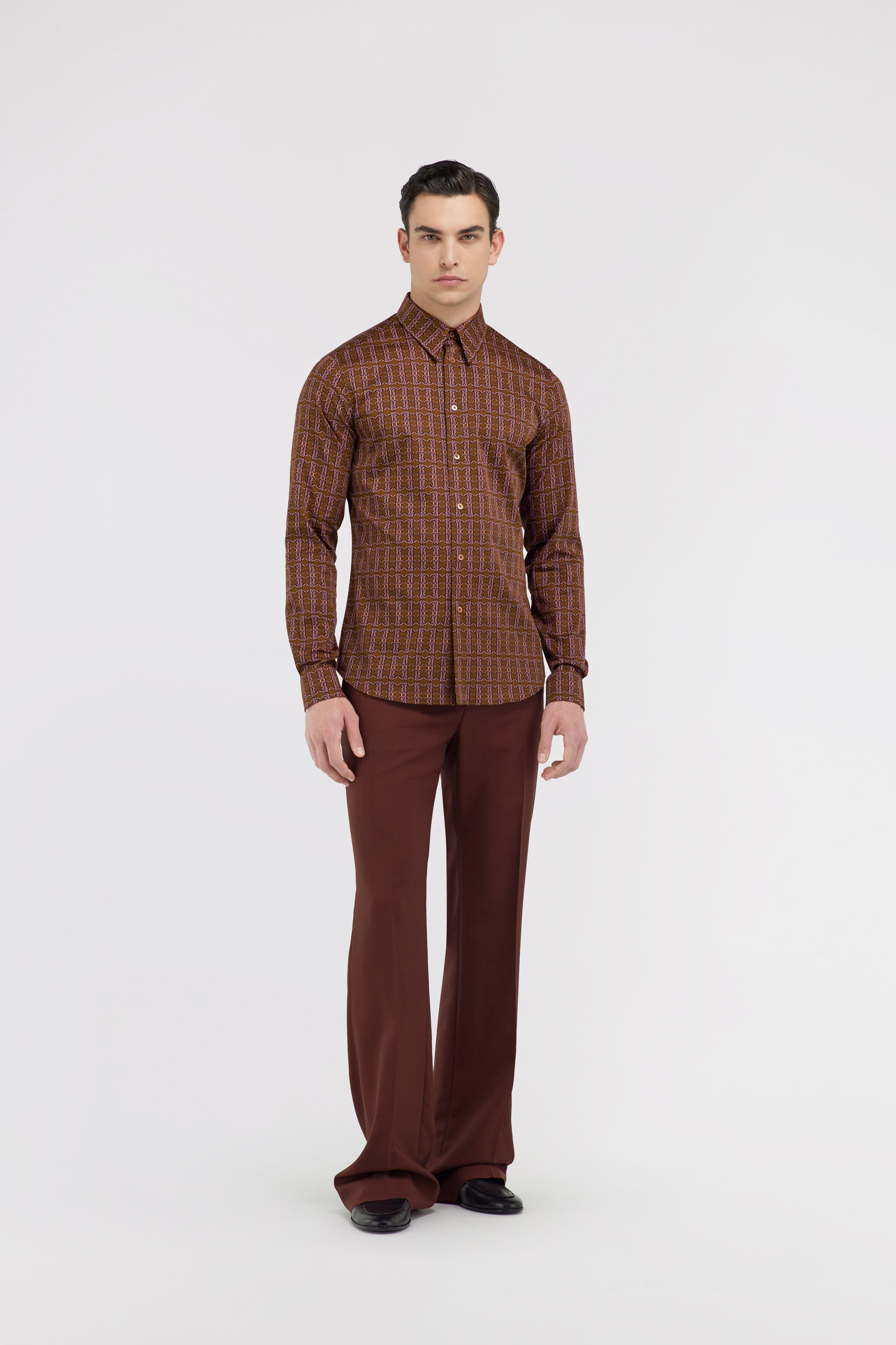 RC Camicia con stampa Marrone SRT701-CDL06