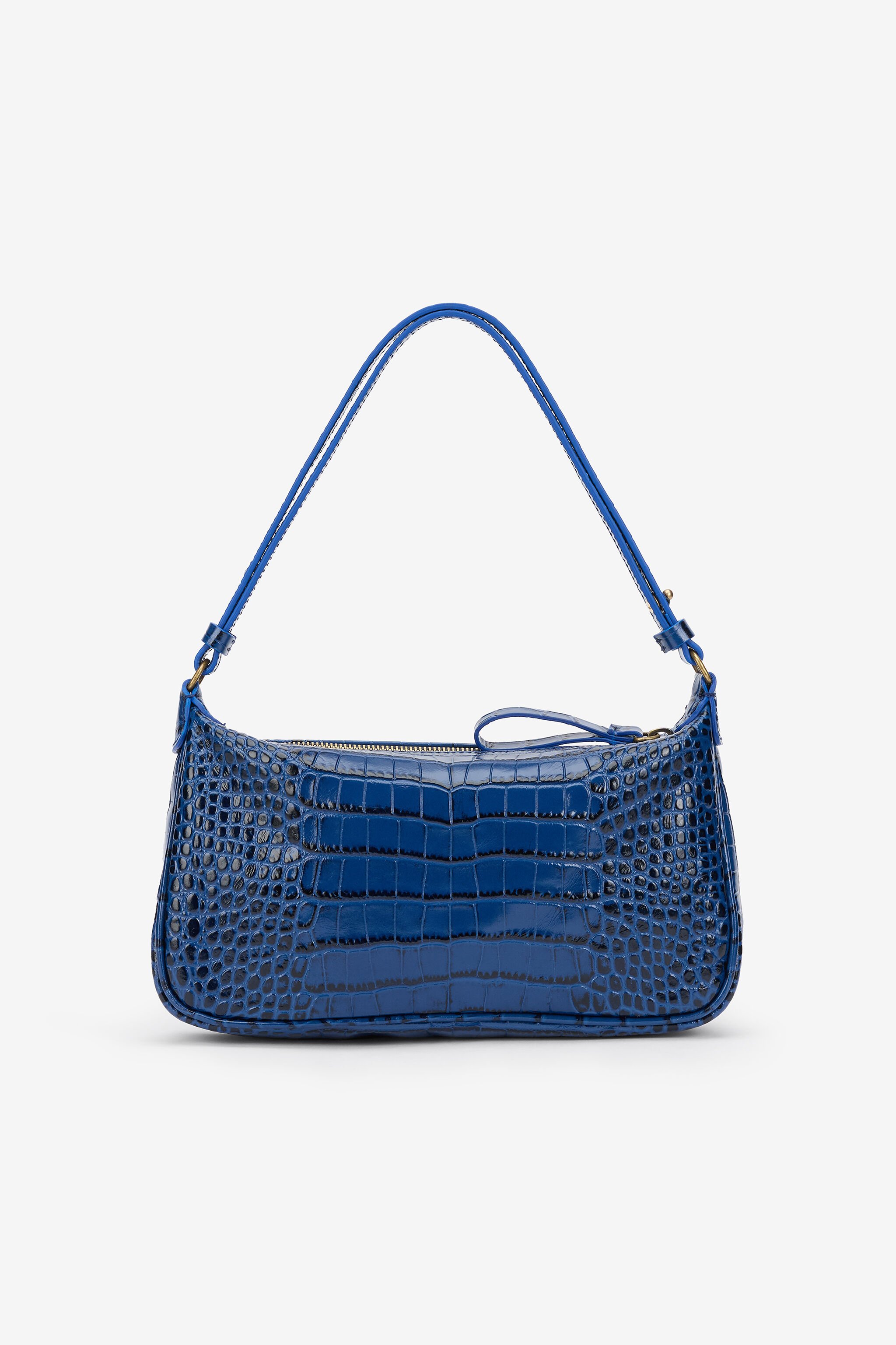 RC Blaue Schultertasche mit Mirror Snake Monogram BLUETTE QOB00B-PZO32