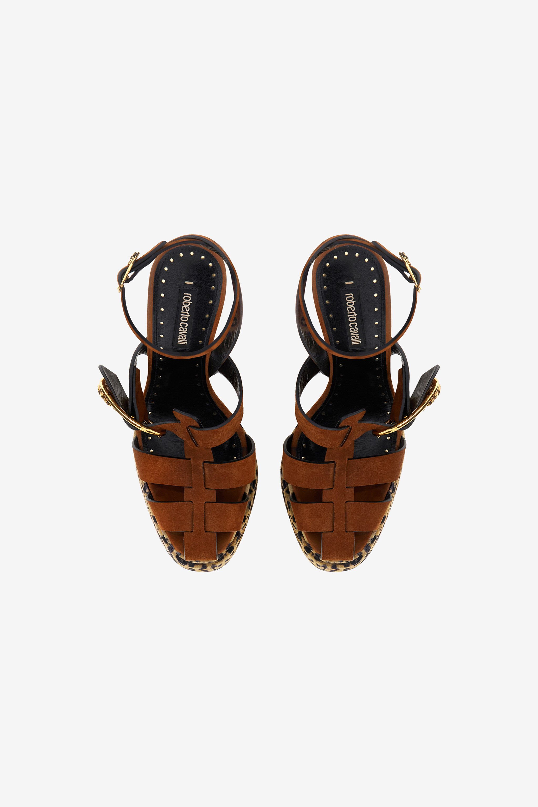RC Platform sandals with strap Marron foncé SKS012-PZC19