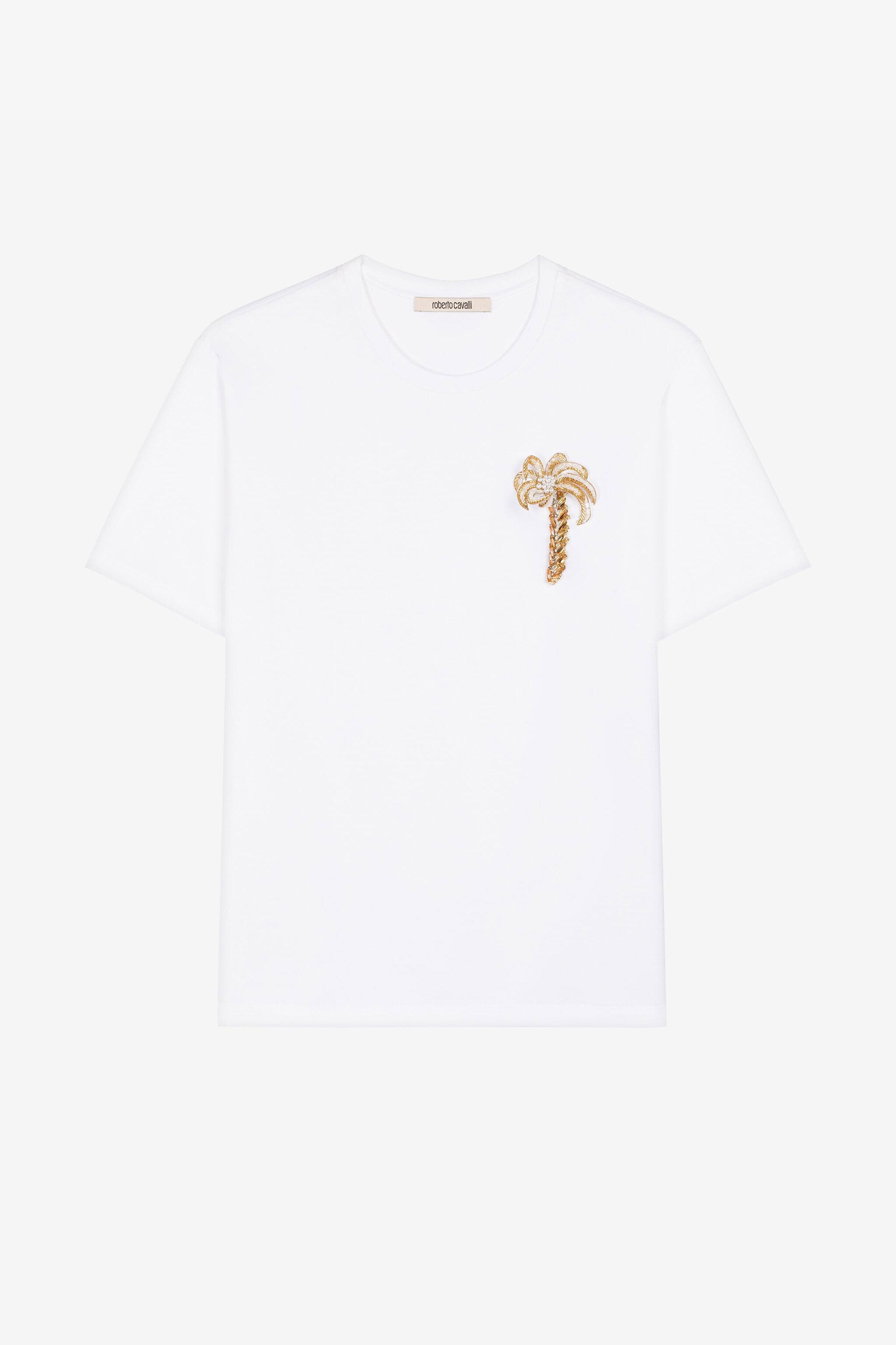 RC T-Shirt mit Palmen-Applikation Weiß QWT607-JD061