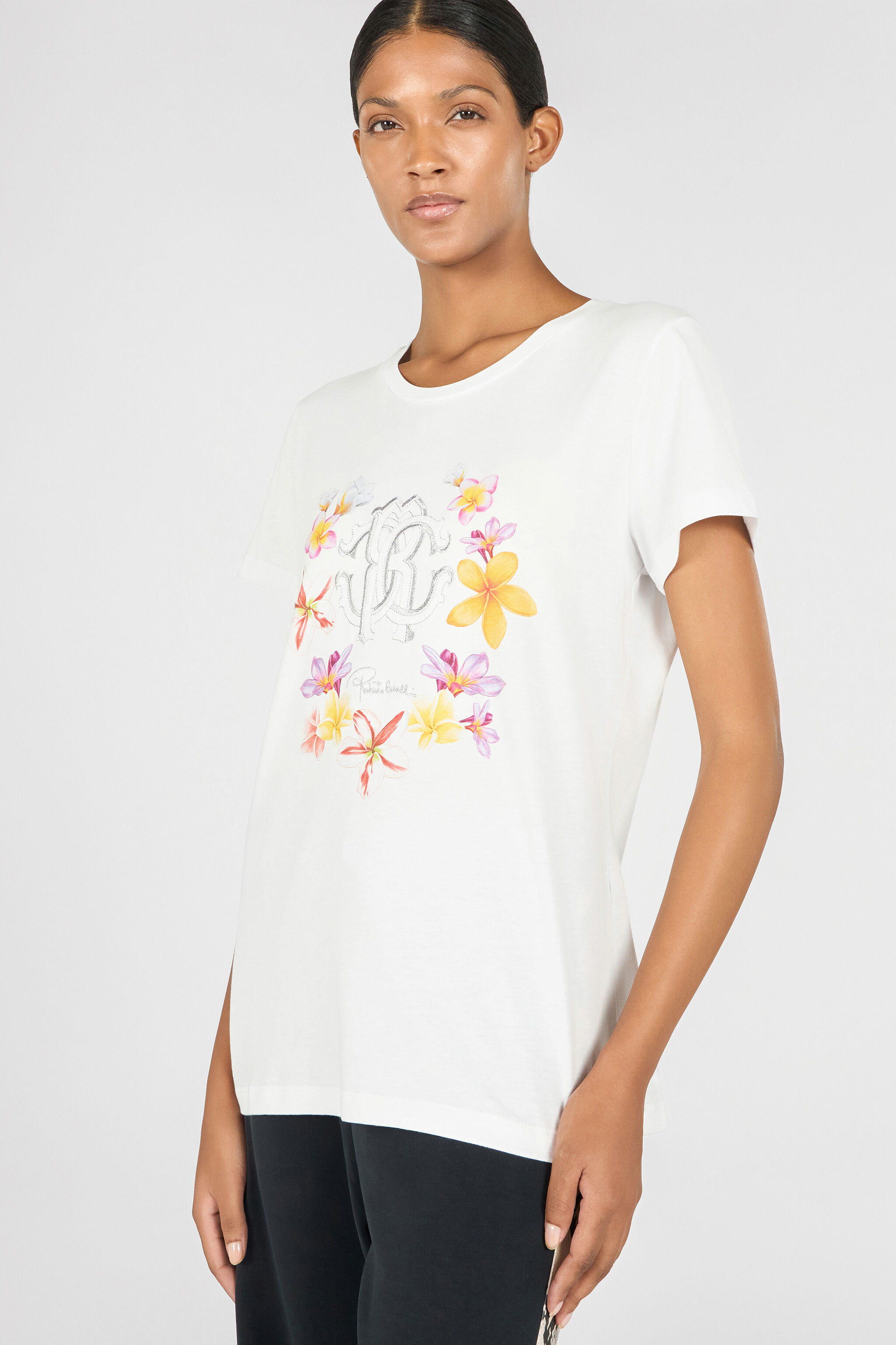 RC Flower and Monogram RC T-shirt White OOT60D-JD060