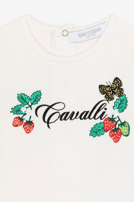 JU Butterfly And Strawberry-Print Babygrow Set White QJT837-JV025