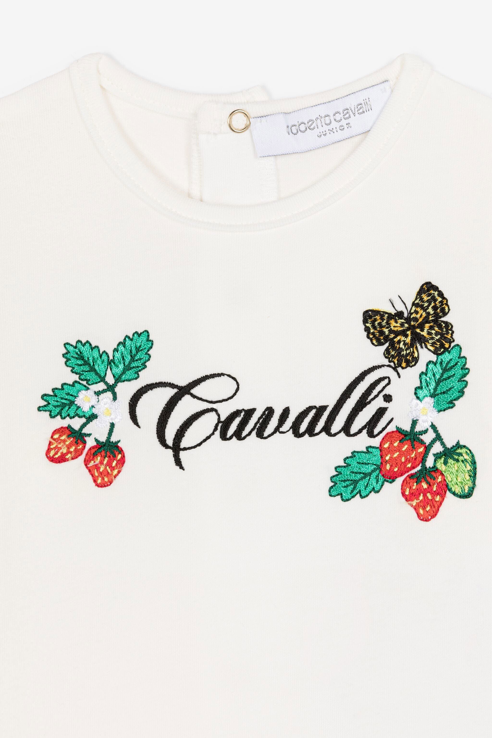 JU Butterfly And Strawberry-Print Babygrow Set White QJT837-JV025