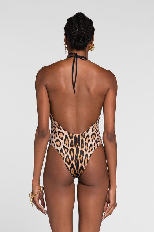 RC Leopard-print swimsuit Light Brown QKW00E-LNF53