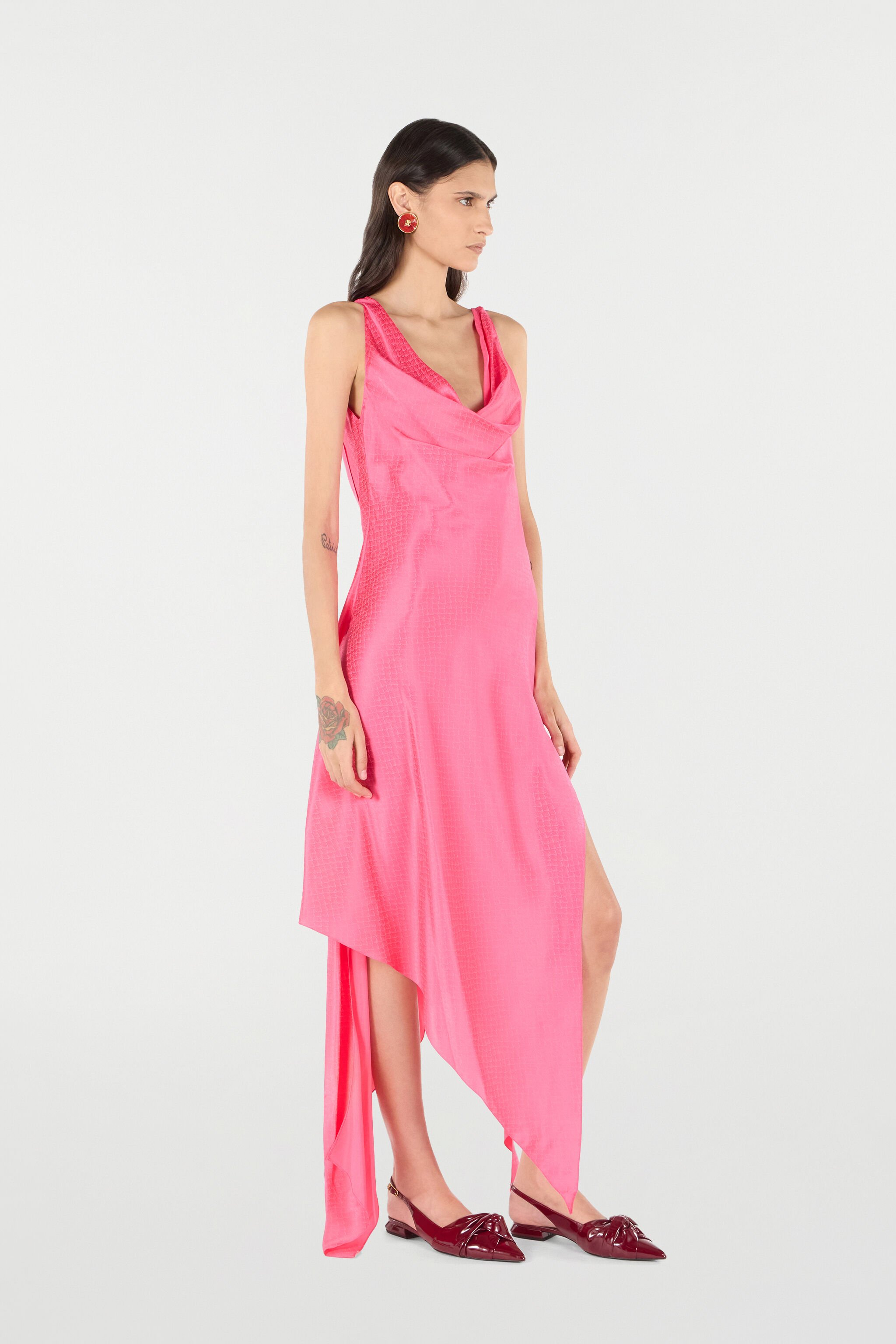 RC Dress With Asymmetric Skirt Pink UKT116-SZN57
