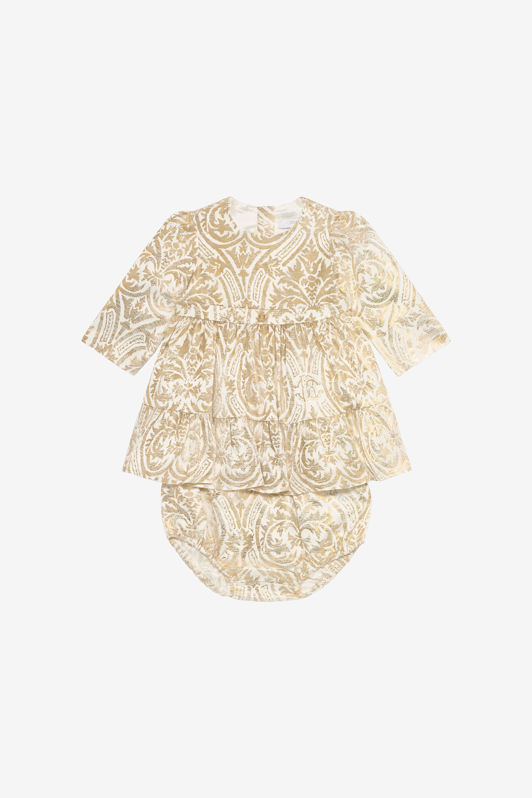JU Gold Dress and Culotte Set with Floral Print GOLD VJT101-6DP30